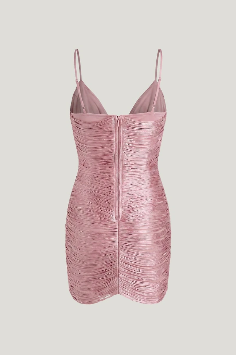 Cowl Fringe Mini Dress