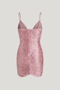 Cowl Fringe Mini Dress