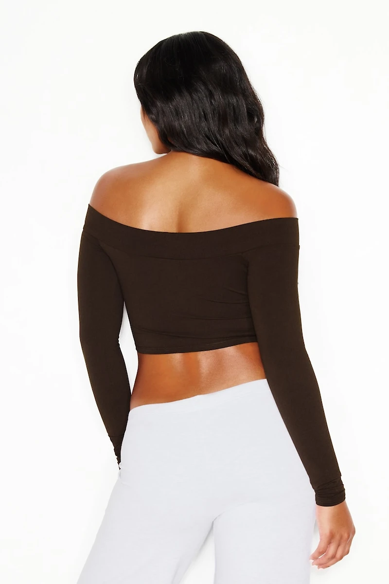 Sleek Off Shoulder Long Sleeve Top