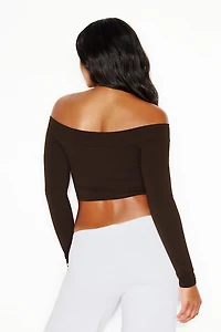 Sleek Off Shoulder Long Sleeve Top