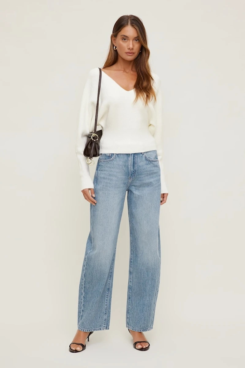 Cinched V Neck Sweater