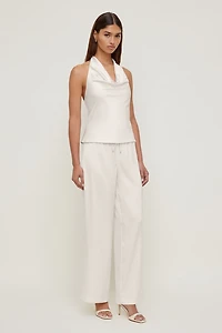Pantalon en satin à jambe large Leo