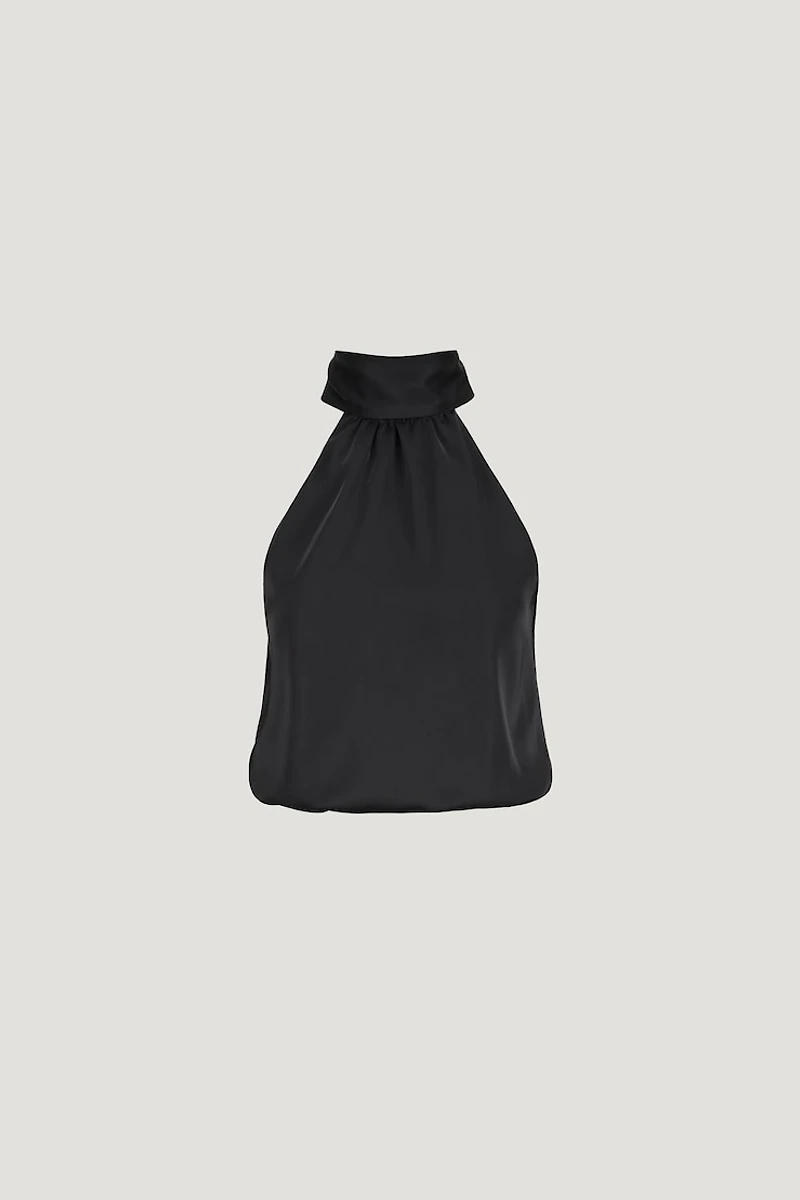 Paloma Bubble Satin Halter Blouse