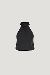 Paloma Bubble Satin Halter Blouse