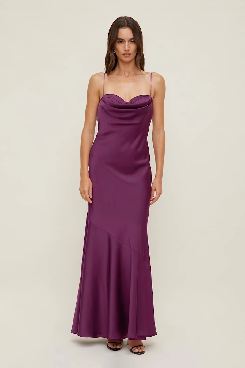 Bustier Satin Maxi Dress