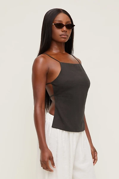 Haut style tablier en lin