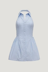 Poplin Halter Mini Dress