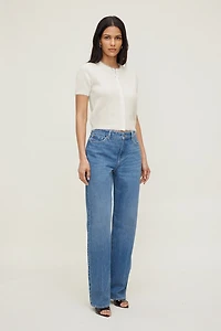 Cardigan à manches courtes en mohair de qualité supérieure