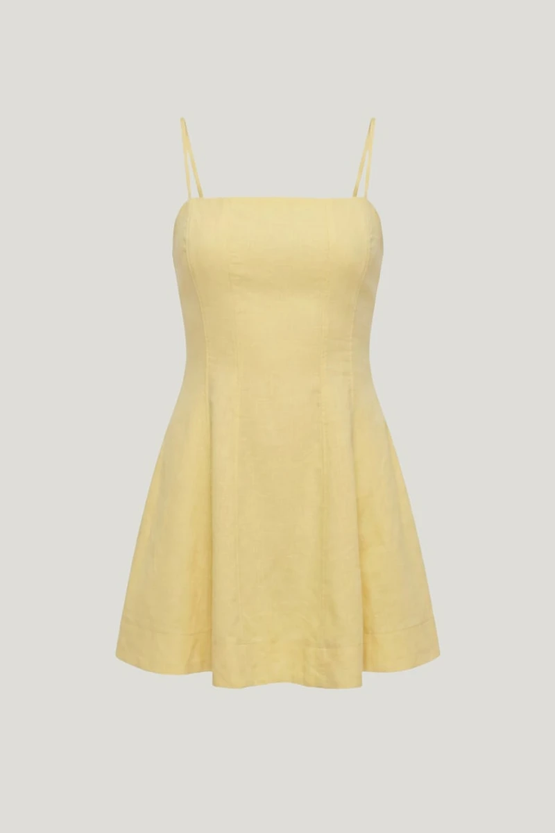 Ivory Linen Mini Dress