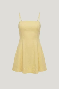 Ivory Linen Mini Dress