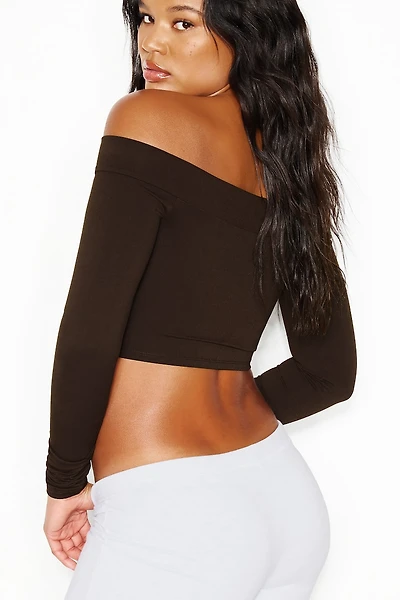 Sleek Off Shoulder Long Sleeve Top