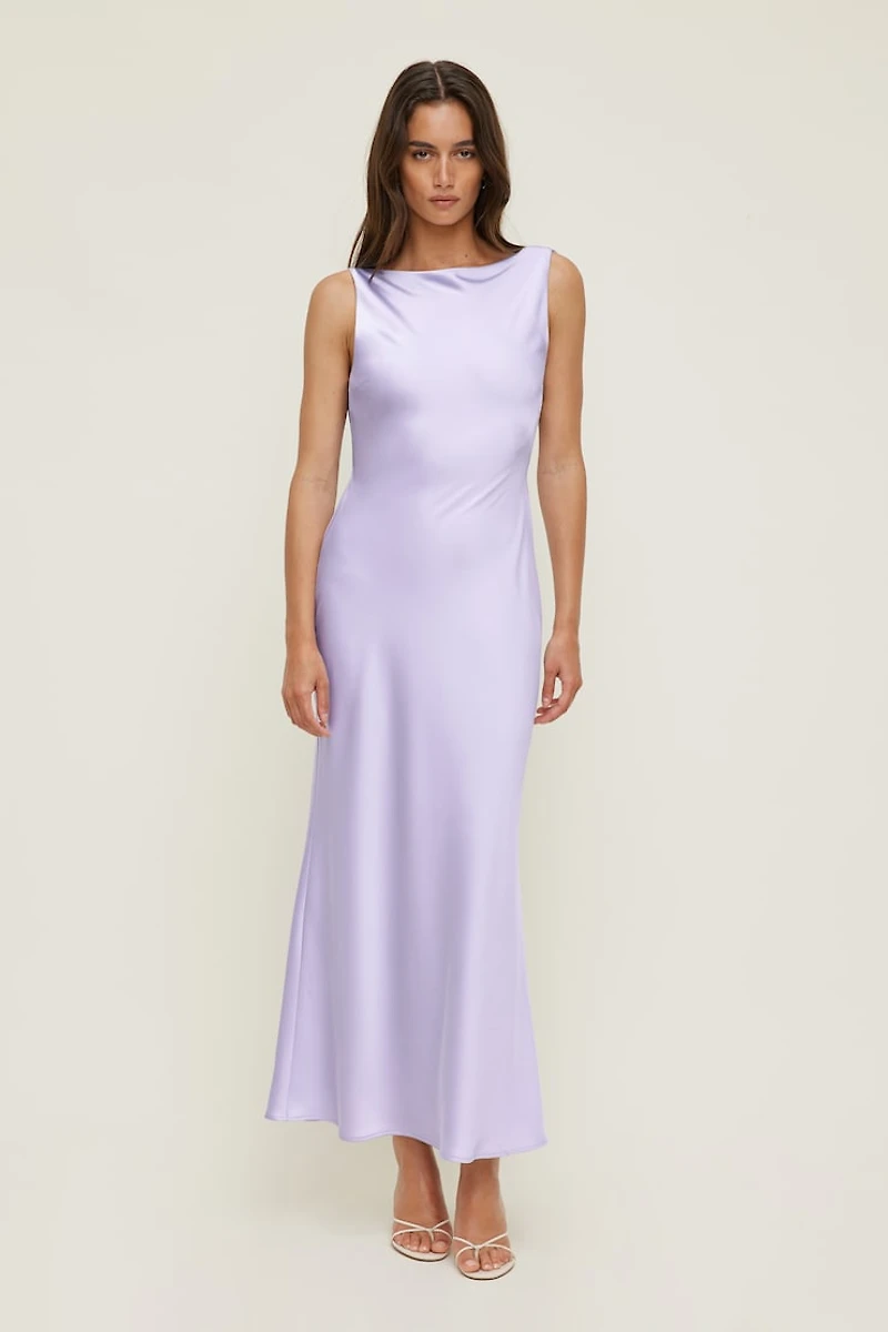 Robe nuisette maxi en satin Nora