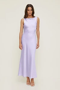 Robe nuisette maxi en satin Nora