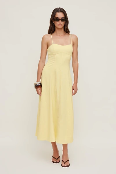 Belle Linen Midi Dress