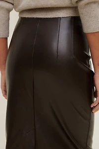 Shiloh Faux Leather Midi Skirt