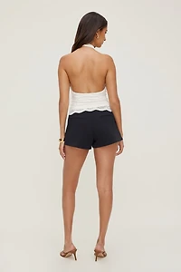 Short A taille haute et coupe en