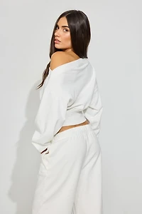 SoftTerry™ Rib Off Shoulder Sweater
