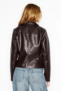 Faux-Leather Worker Jacket