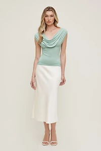 Draped Scoop Neck Top