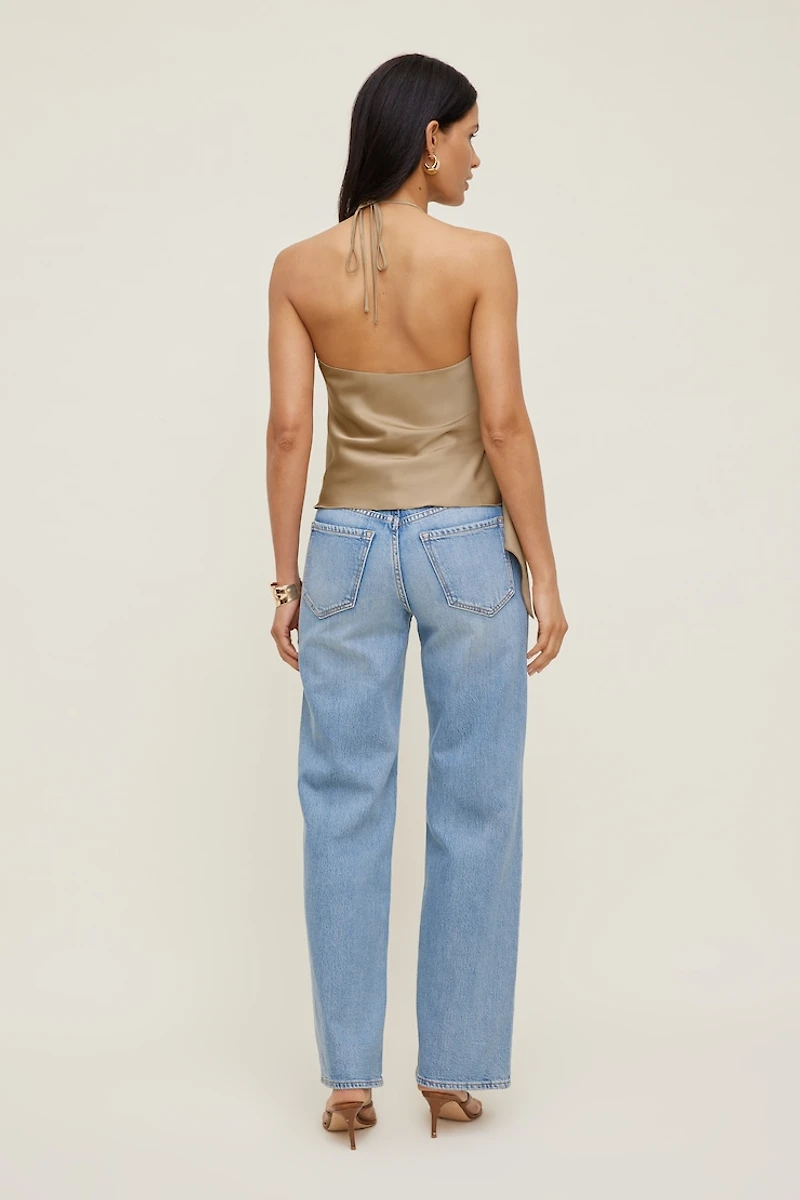 Satin Wrap Halter Top