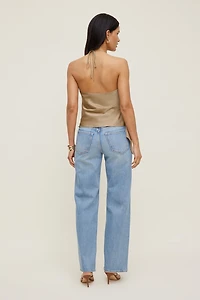 Satin Wrap Halter Top