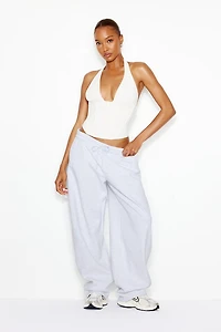 Plunge Halter Mesh Corset Top