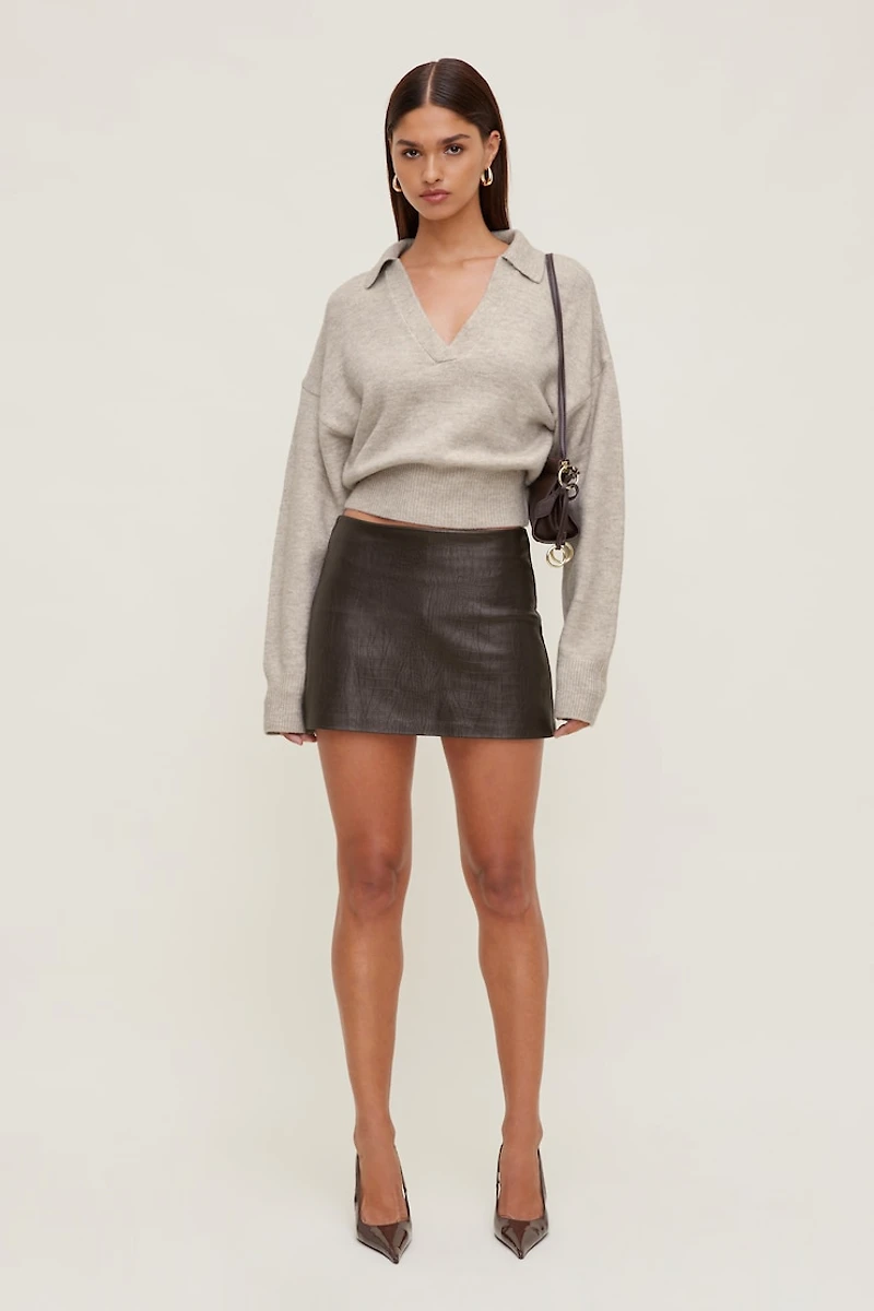 Audrey Cinched Polo Sweater