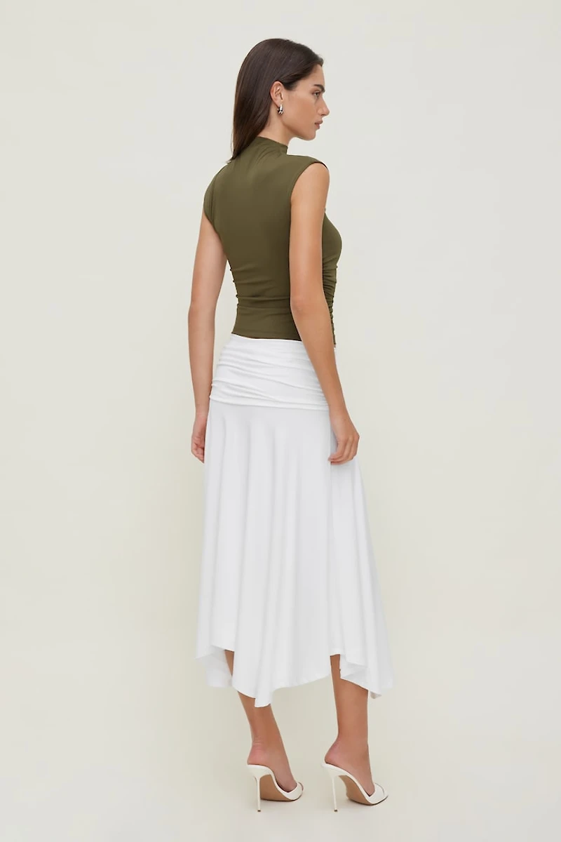 Sculpt Asymmetric Midi Skirt