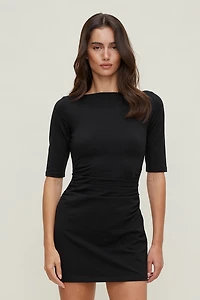 Maude 3/4 Sleeve Cotton Mini Dress
