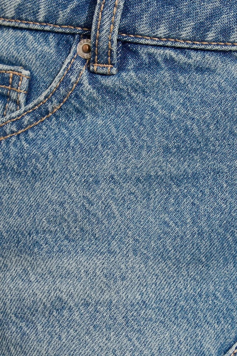 Denim Cut Off A-Line Skort
