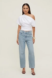 Theo Mid Rise Barrel Leg Jeans