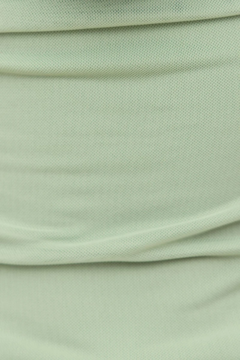 Cowl Neck Mesh Halter Top