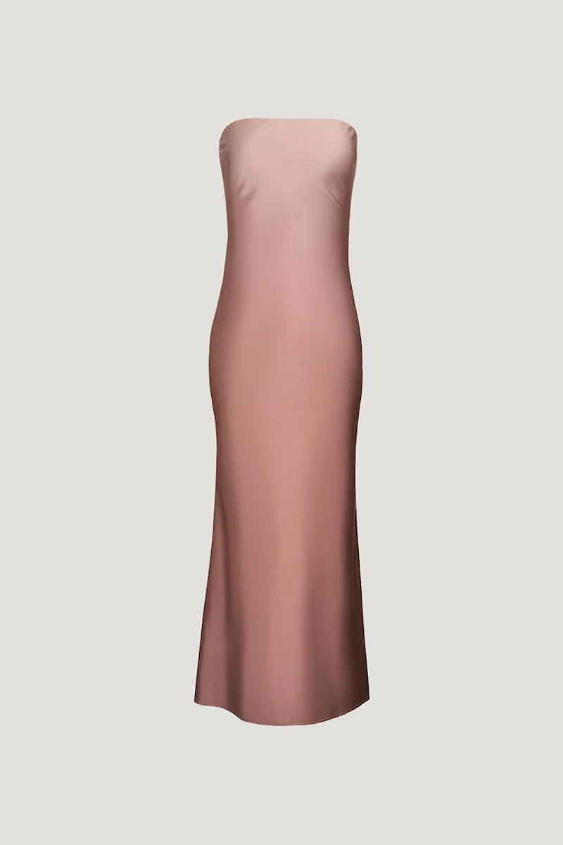 Satin Maxi Tube Dress
