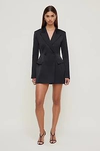 Chrishelle Satin Blazer Romper Mini Dress