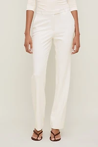 Pantalon ajusté à jambe droite taille haute