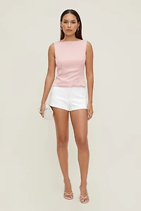 Open Back Satin Tank Top
