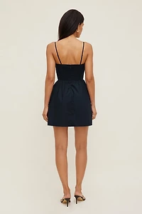 Flared Poplin Mini Dress