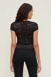 Lace Crewneck Top