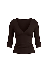 Plunge 3/4 Sleeve Top
