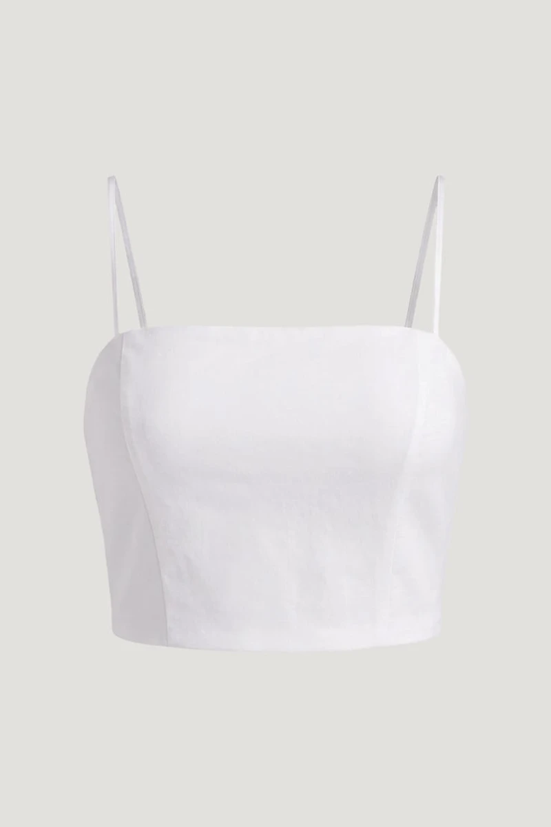 Cropped Poplin Tank Top