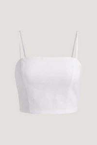 Cropped Poplin Tank Top