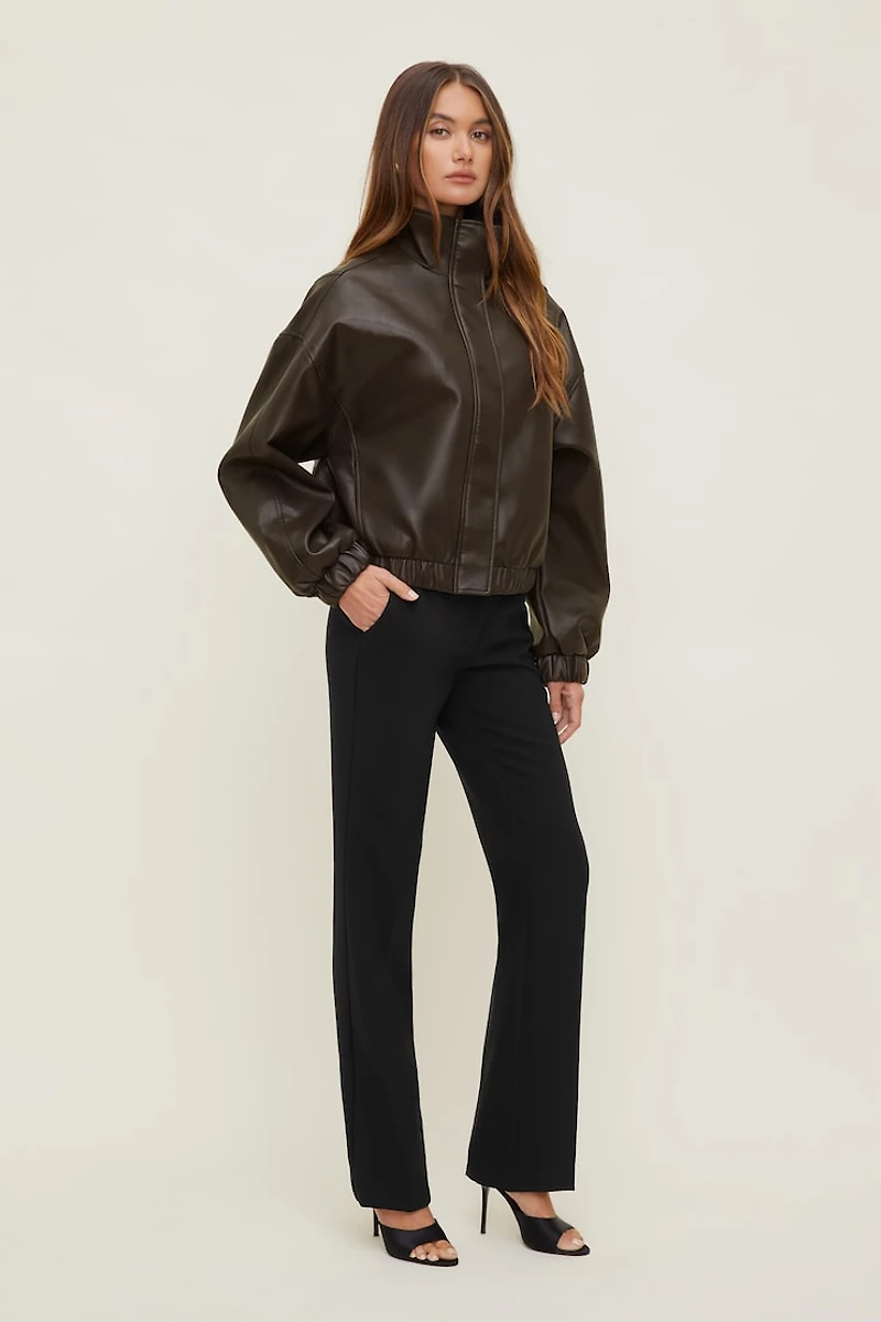 Brynn Faux Leather Bomber Jacket