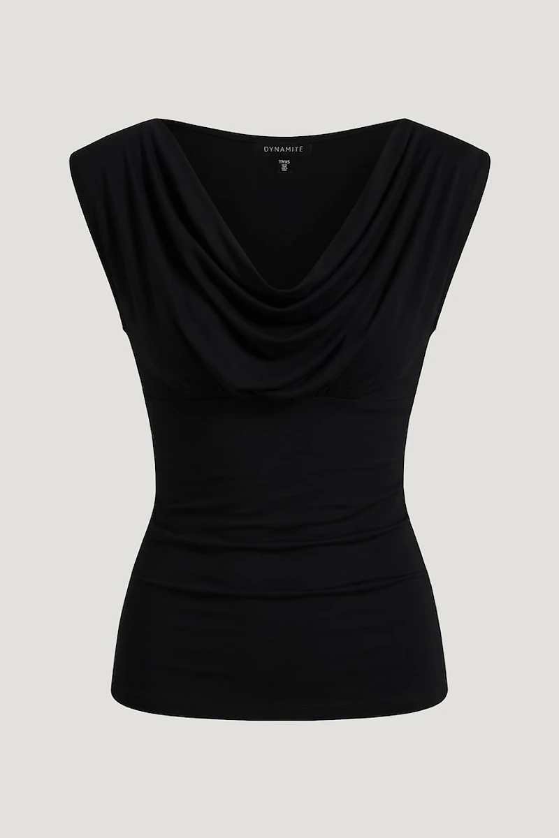 Draped Scoop Neck Top