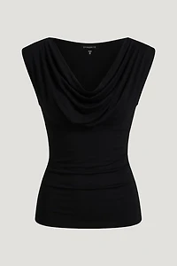 Draped Scoop Neck Top