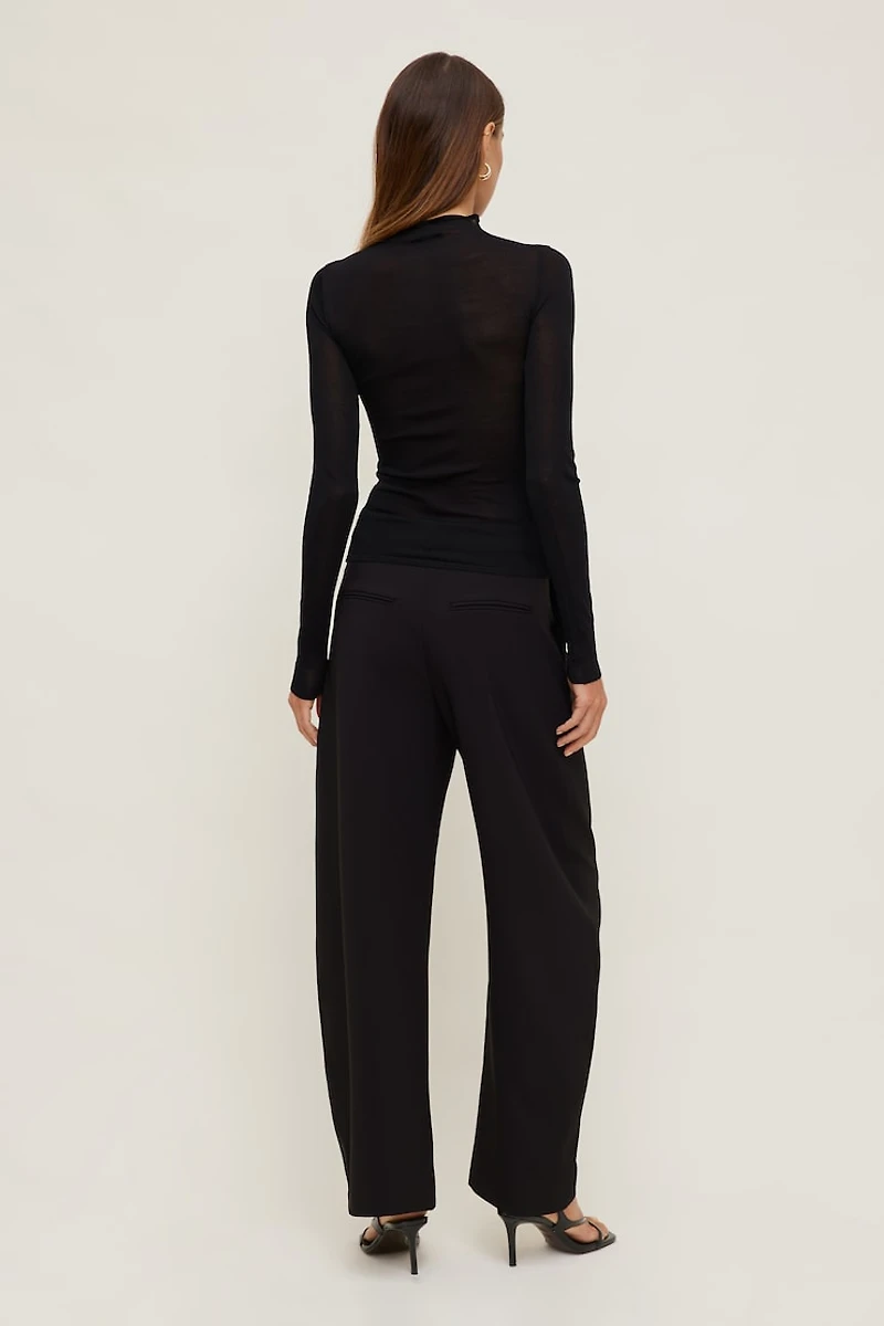 Sheer Mock Neck Sweater