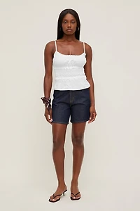Smocked Poplin Cami Top