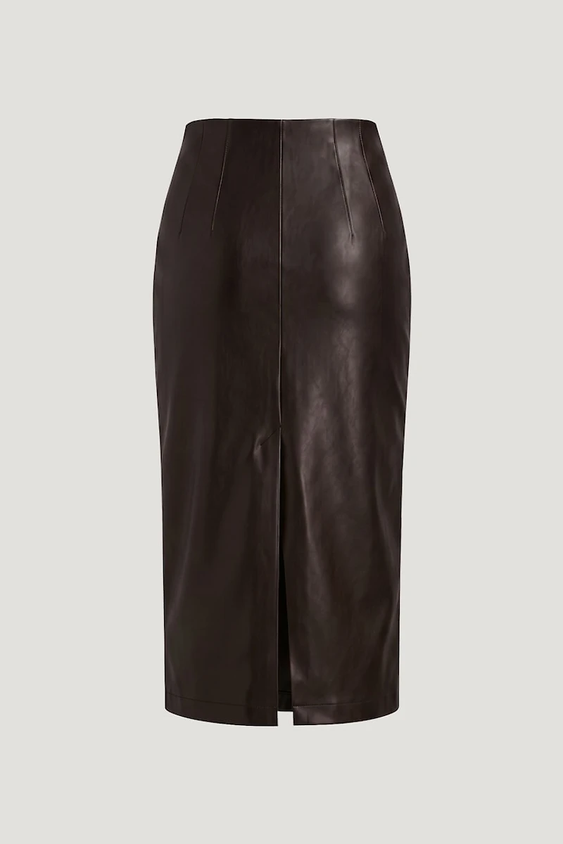Shiloh Faux Leather Midi Skirt