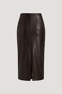 Shiloh Faux Leather Midi Skirt