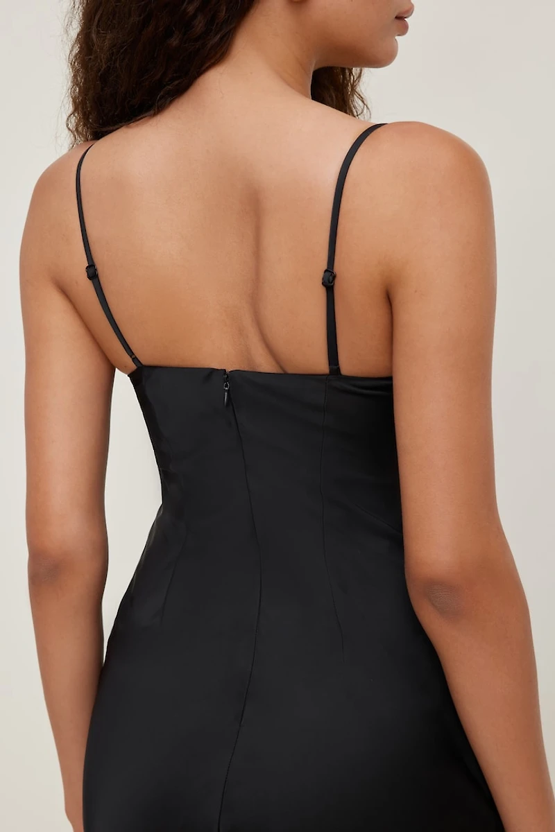 Bustier Satin Maxi Dress