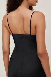 Bustier Satin Maxi Dress